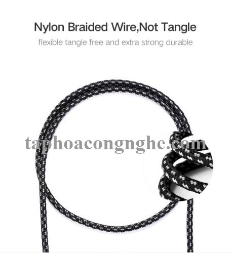 Ugreen 50142 0.5M màu Đen Cáp sạc truyền dữ liệu USB 2.0 sang TYPE C vỏ bọc lưới đầu mạ vàng US259 30050142